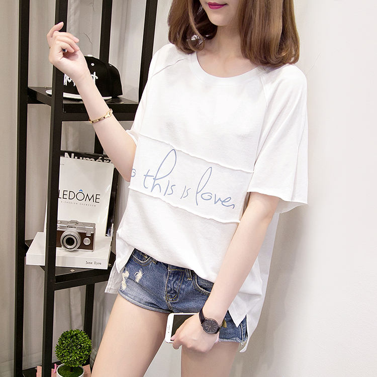 Real shot Summer Dress Plus fat plus women's dress big size Hong Kong style big version ins short sleeve T-shirt girl