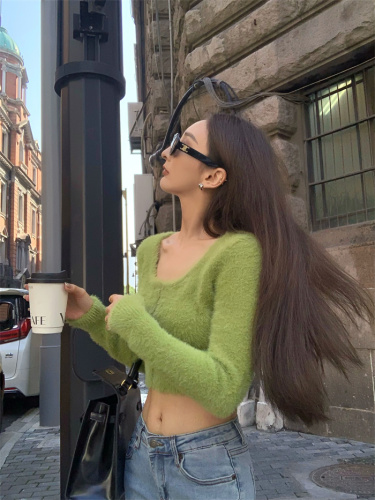 Real shooting real price Retro Korean version thin woolen knitted sweater top