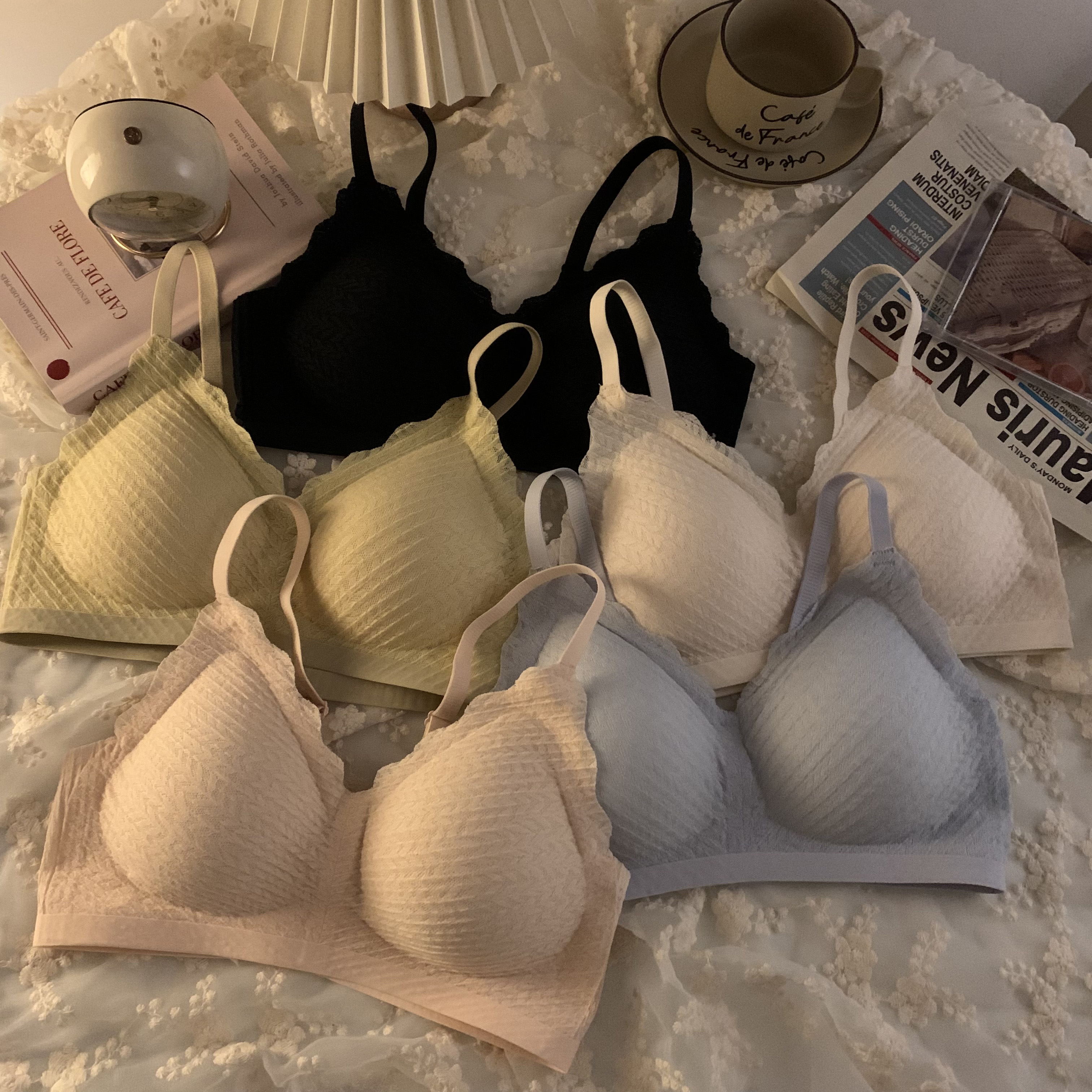 Real price summer Sexy Japanese Collection bra set without steel rings girl bra collection bra