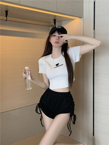 Real Price Embroidery love short T-Shirt Top Women