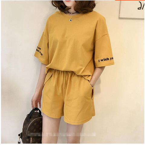 New sports fashion set women's shorts short sleeve T-shirt two piece set summer new loose