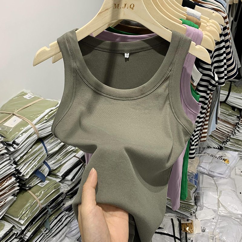 Official figure net price thread camisole women's wide shoulder strap summer bottoming shirt