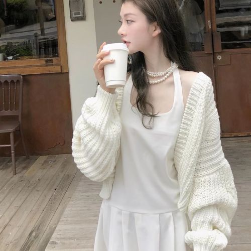 Lazy little lady's soft twist knitted cardigan women's early autumn loose sweater coat