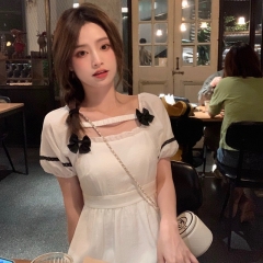 Snow top blueberry catches heart in one second small bow dress