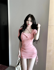 Real shot spot 2023 new sexy nightclub slim fit and thin package hip dress