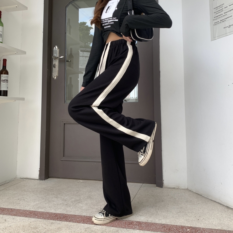 Real shot special price ~ 2023 spring high street casual sports casual pants for women with wide legs and slimming