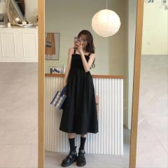 Design sense small crowd wear small black skirt new year summer skirt design sense black suspender skirt female