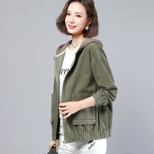 Corduroy Jacket Women's Korean loose spring and autumn clothes new fashion and versatile women's jacket trend in 2020