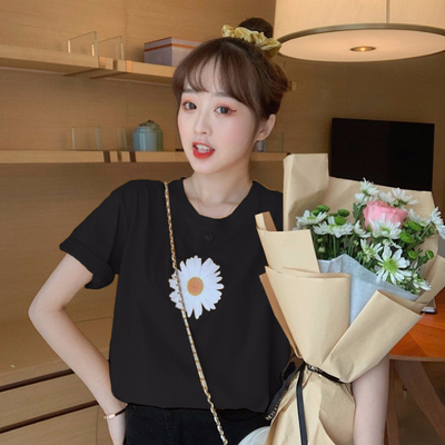 Little Daisy loose short sleeve T-shirt girl yuansufeng student's versatile top trend