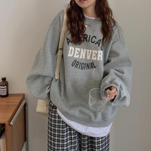 Hong Kong style chic Hong Kong flavor super fire hoodless sweater women's autumn and winter tide ins Korean version loose plus velvet thick fried street coat