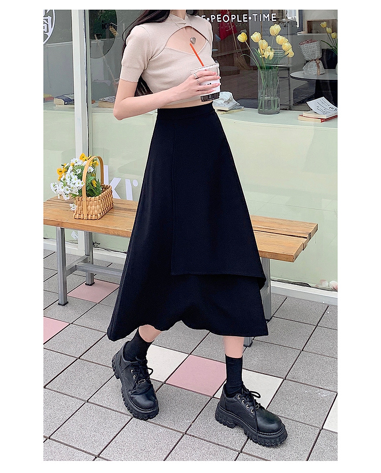 Real shot 200kg fat mm irregular skirt for hip, thigh, thick butt and big belly skirt