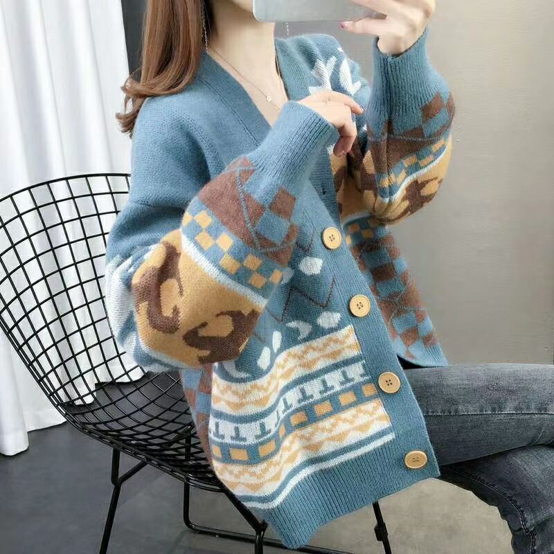 Spring coat women spring and autumn 2020 new women's short loose thin sweater knitted cardigan top ins fashion