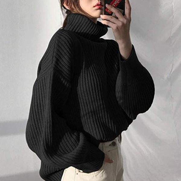 2020 New Thick Turtleneck Sweater Women's Mid-Length Autumn Korean Style Loose Lazy Outerwear Pullover Long Sleeve Sweater