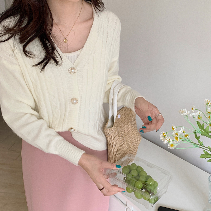 Real shooting spring and autumn new gentle wind loose lazy collar sweater cardigan coat women's long sleeve Knitted Top