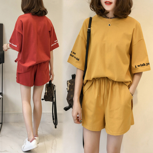 New sports fashion set women's shorts short sleeve T-shirt two piece set summer new loose