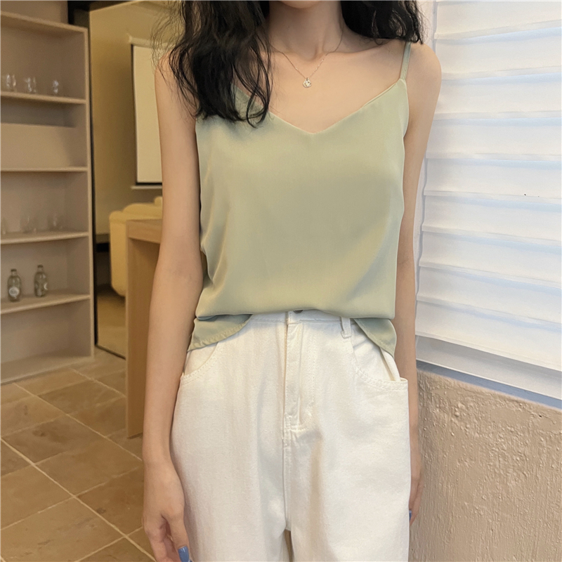 Real shot real price Chiffon breathable sleeveless small suspender vest women's inner and outer wear fashion, foreign style and fashion