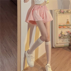 High waisted A-line Wide Leg Denim Shorts big swing skirt pants hot pants