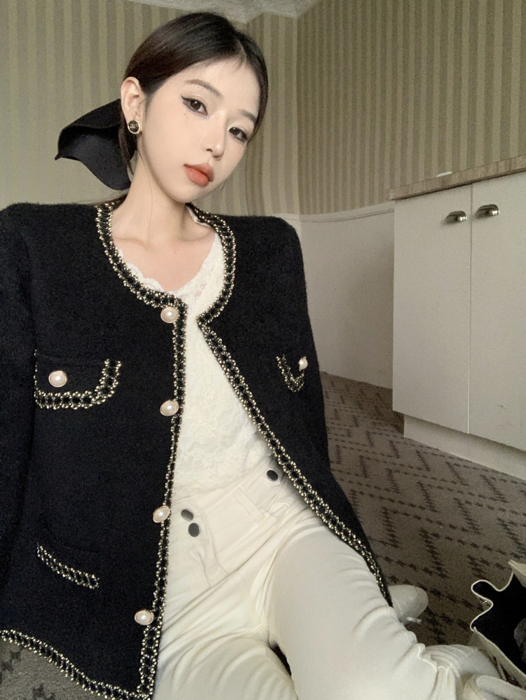 Real price real price furry small fragrance coat autumn and winter sweater short knitted top unique mink velvet coat