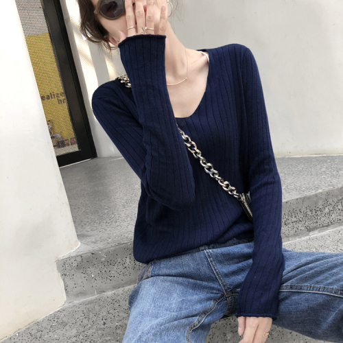 Lazy wind long sleeve autumn clothes women wear loose Pullover V-neck spring and autumn t-shirt t-shirt Korean 2020 versatile top