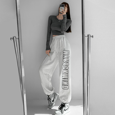 Street style sweatpants ins trendy hip-hop loose Leggings spring and autumn slim high street guard pants