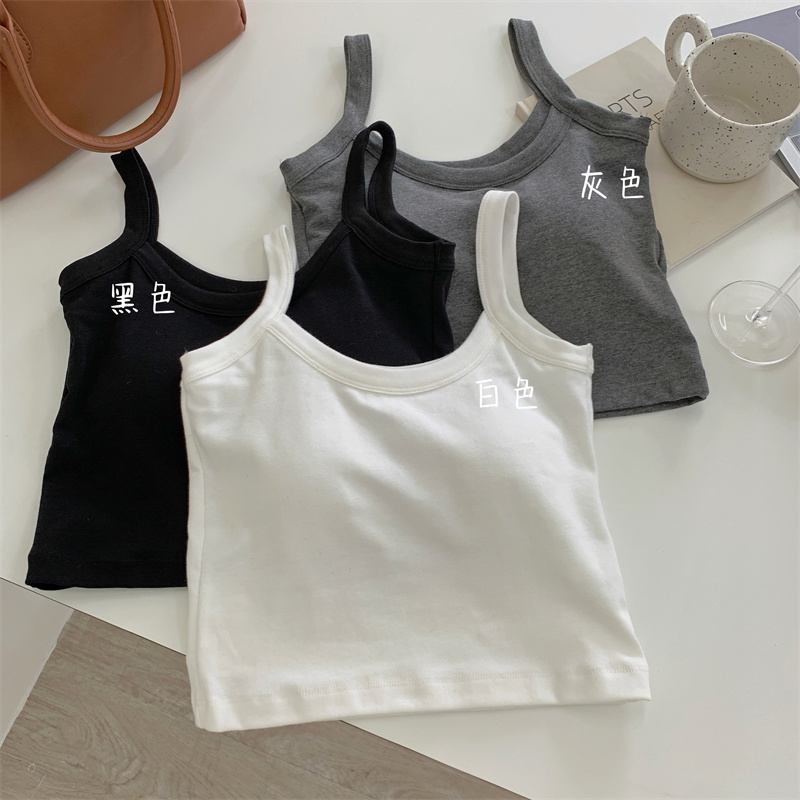 Real shooting and real price new Korean solid color suspender vest for women to wear inside and outside in autumn
