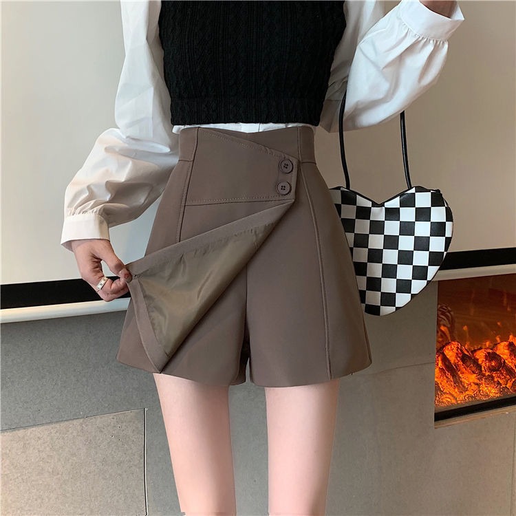 Suit double-layer underwear 2022 new irregular casual A-line trouser skirt