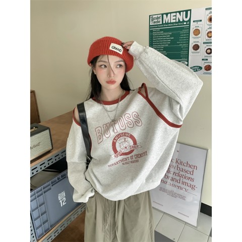 Official picture fish scale American retro design sense niche digging shoulder long-sleeved sweater women's early autumn new style
