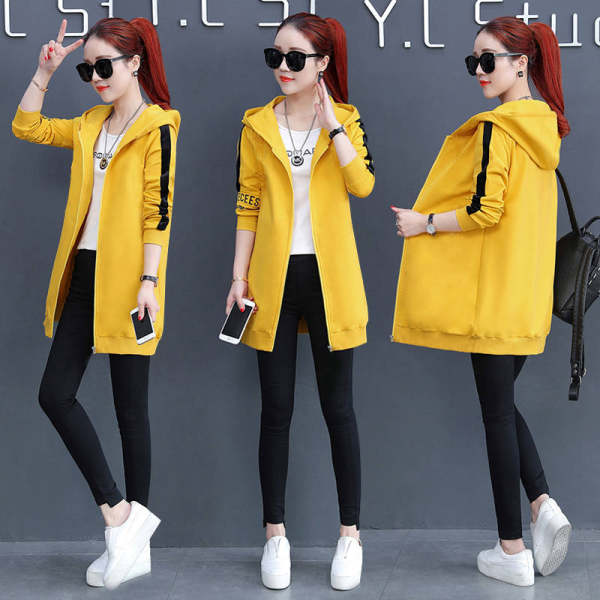 Autumn and winter new plush thickened hooded medium and long sweater coat female student Korean loose cardigan top women's wear