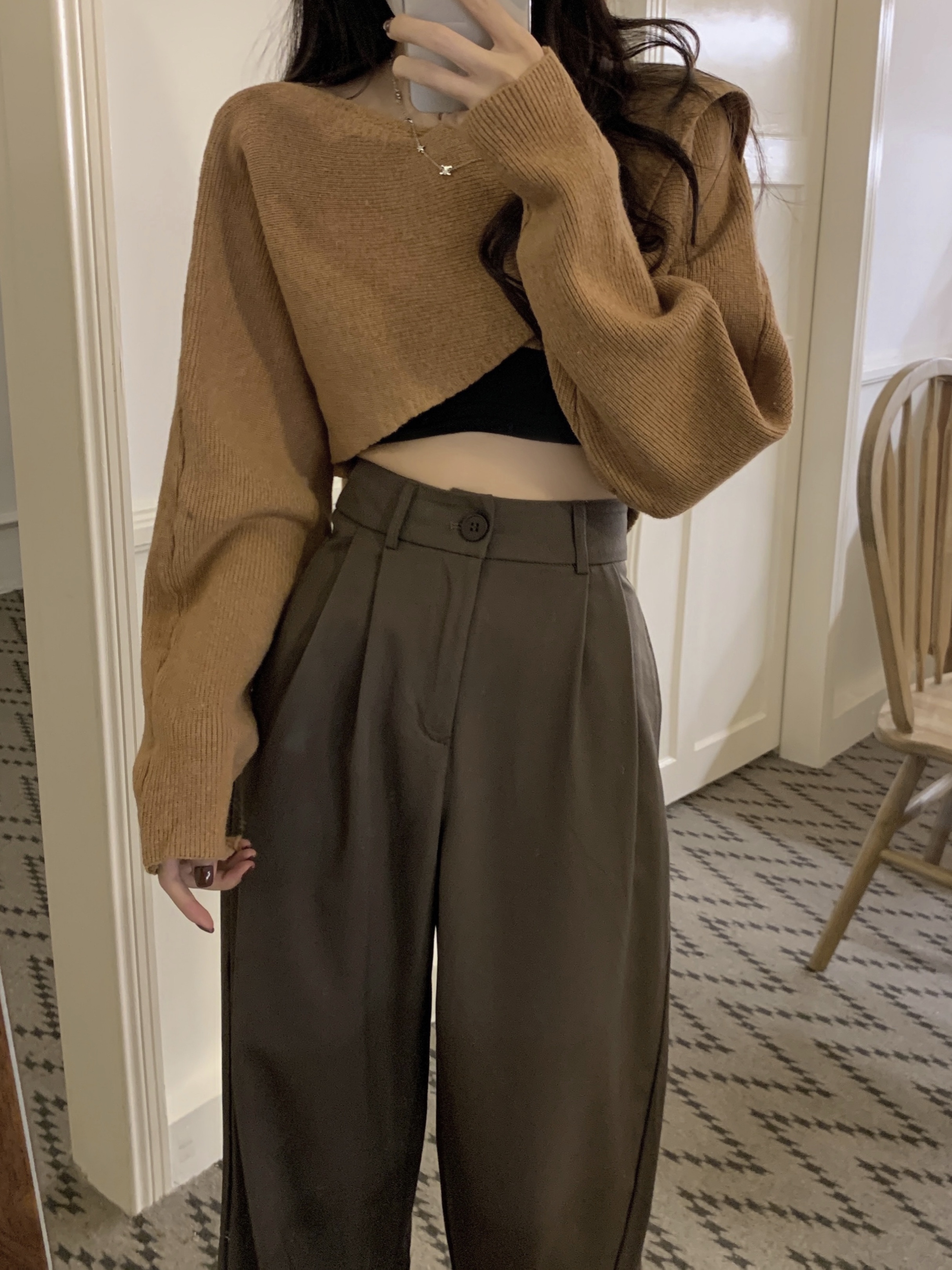 Real sale real price one word neck off shoulder lazy style irregular sweater women