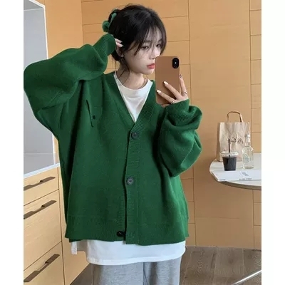 Korean fashion woolen knitted cardigan
