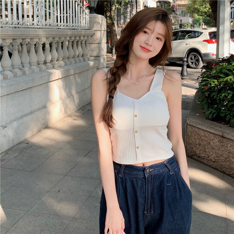 Small suspenders women's inner wear new design sense niche outer wear slim fit and beautiful back sports vest top trendy