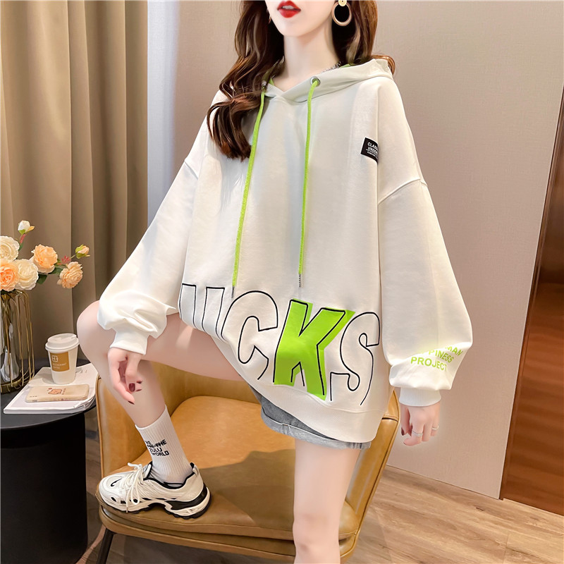 Real shot design sense of minority hooded sweater women's fashion ins autumn 2021 new loose foreign style fried Street thin coat