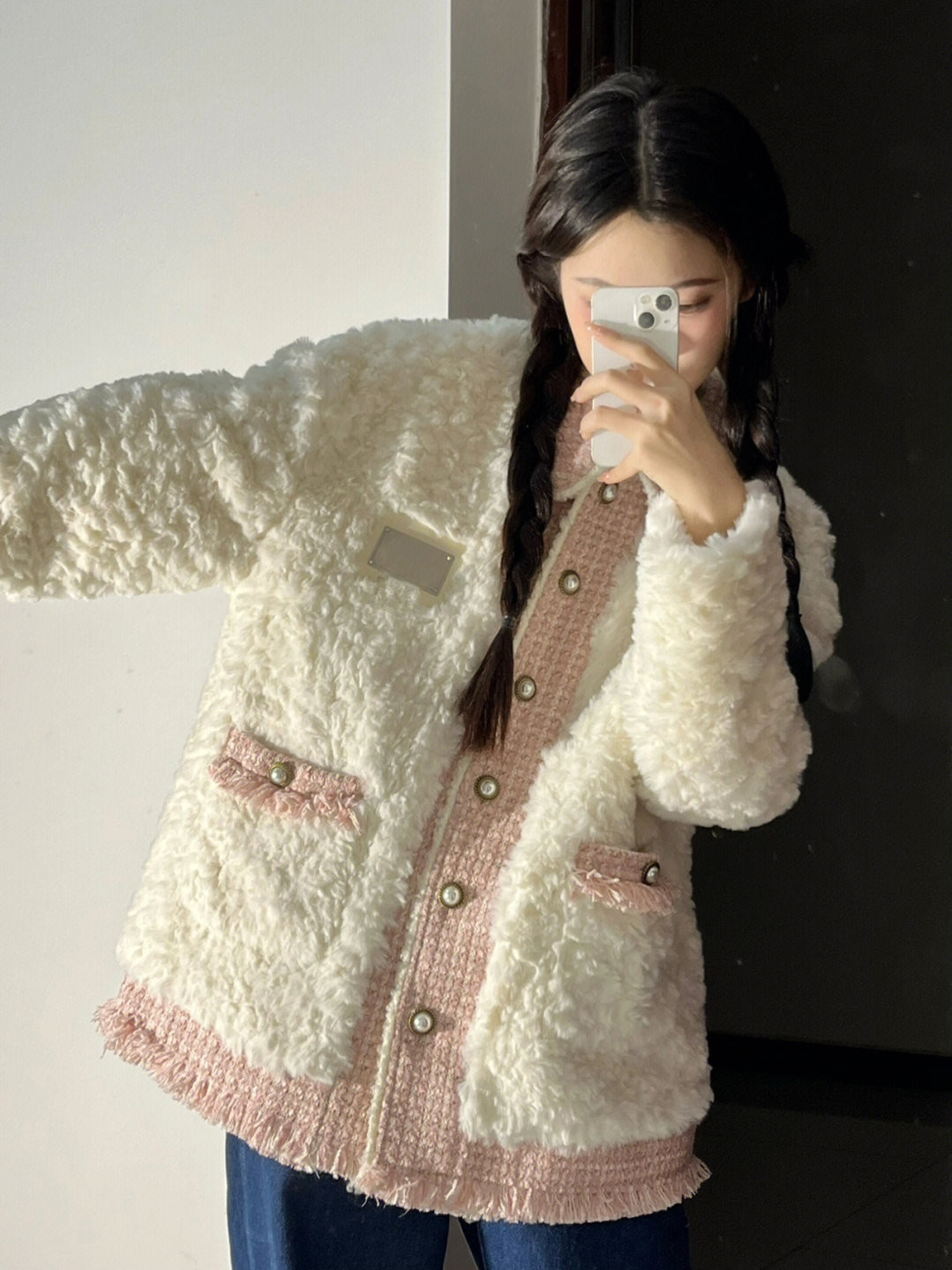 Small fragrant wind lamb wool warm thick coat jacket women's autumn and winter niche gentle cotton clothes all-match loose cotton clothes