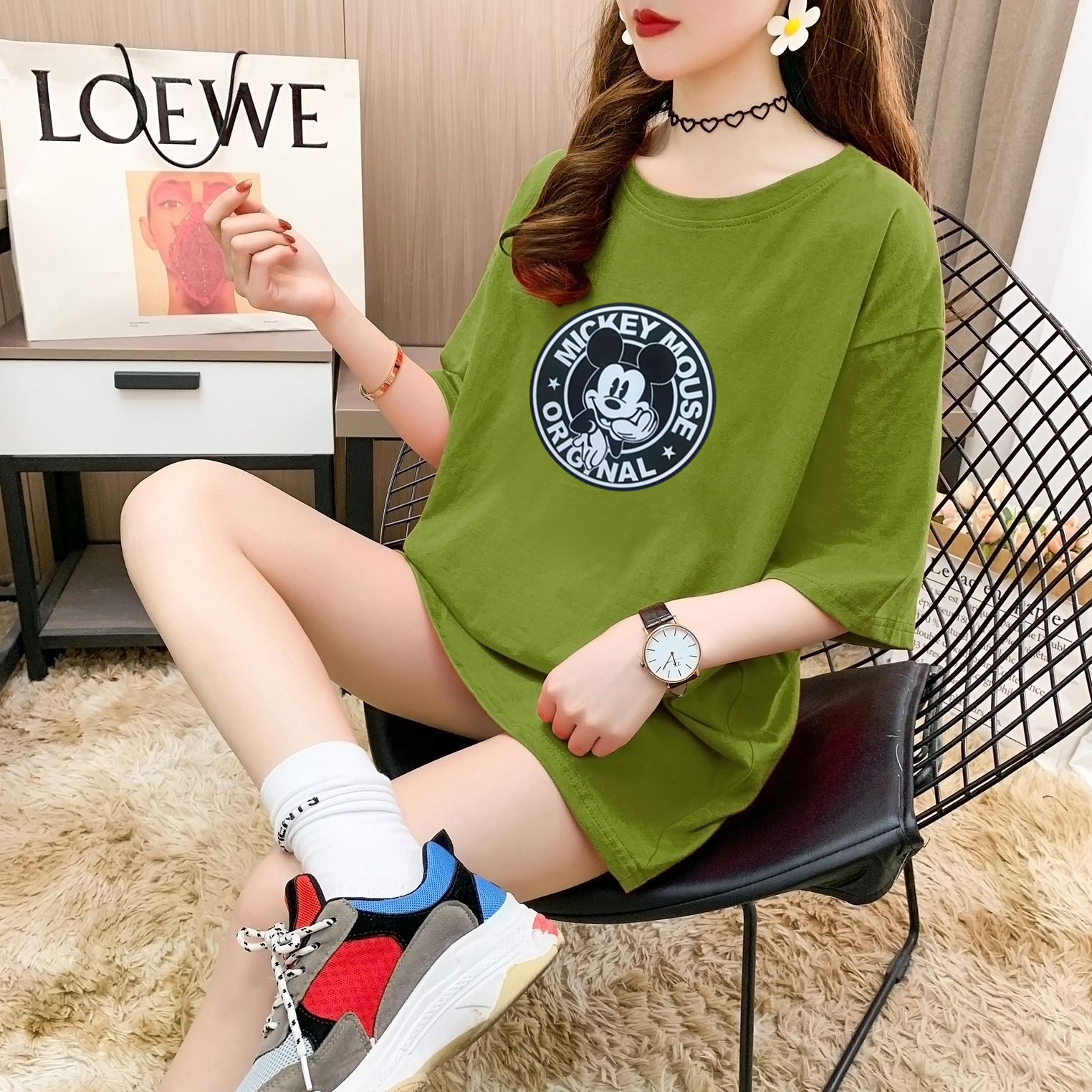 Actual photo 2020 summer 180 double ground round neck short sleeve T-shirt women's loose large women's fashionable new style