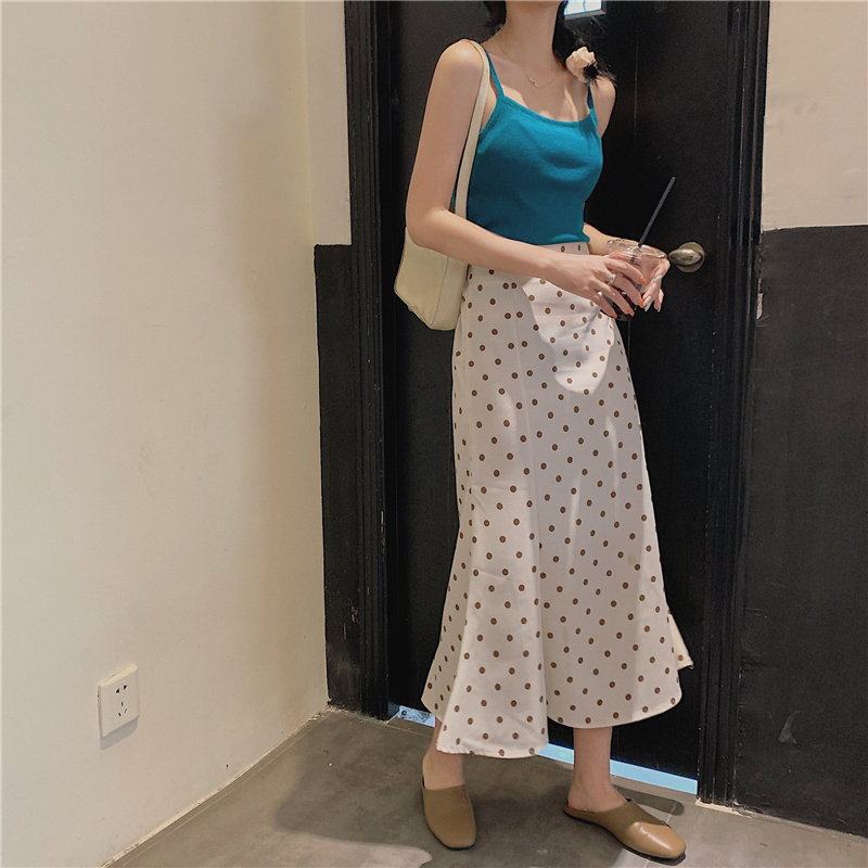 New style real shot real price take all kinds of Hepburn style retro wave point high waist fish tail skirt show thin character skirt