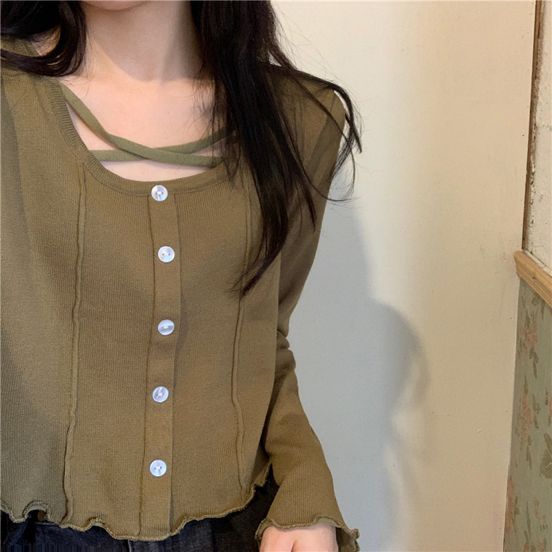 Real price ~ be careful, the clavicle is thin, versatile long sleeved shirt, pure slim knit shirt