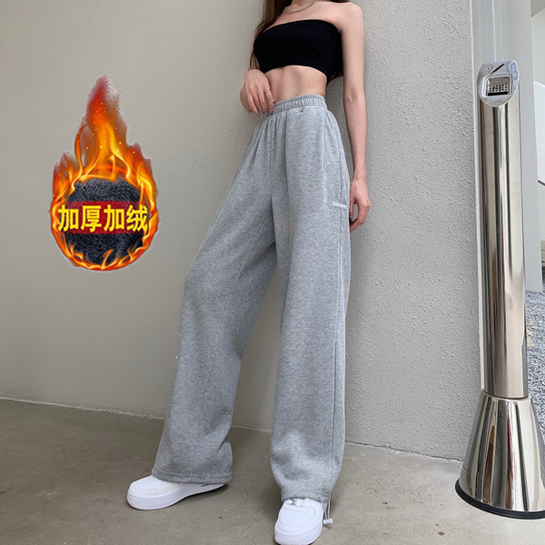 Real price official picture Plush 65 replica super quality casual pants floor pants women winter
