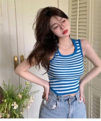 Women's summer hot girl short section slim outer wear hem irregular sleeveless inner vest anti-light top small suspenders
