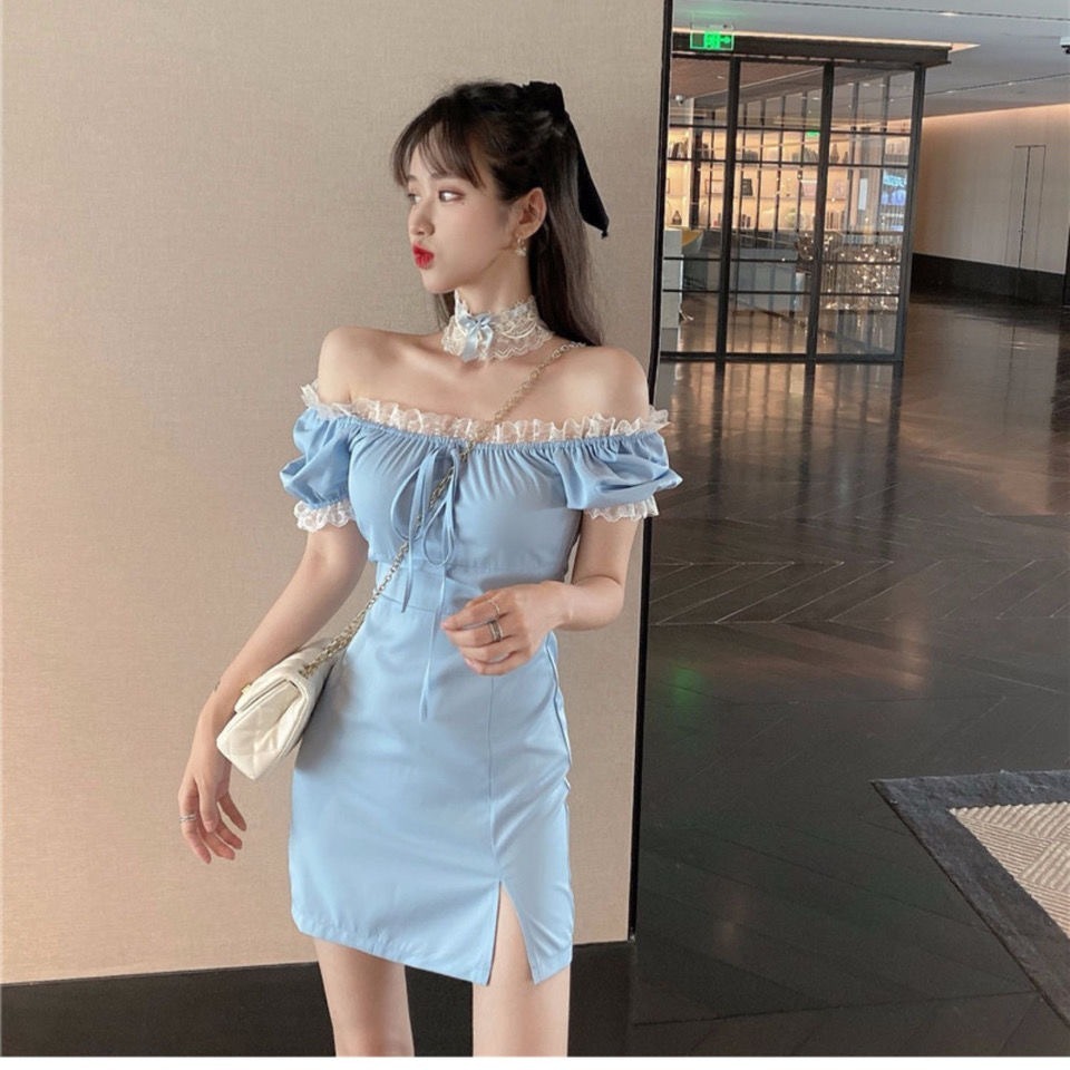 Southeast Asia cross-border supply careful machine versatile blue thin dress children's new summer dress