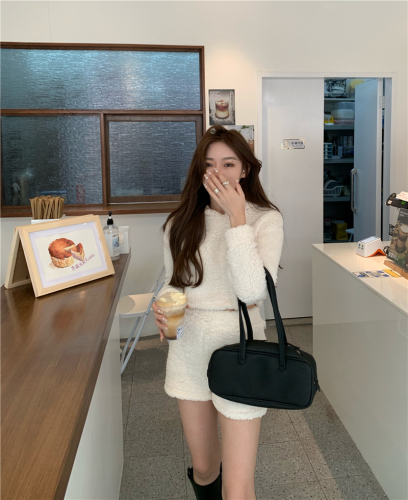 Real price hooded lambs sweater women winter 2020 new versatile thickened Korean loose suit