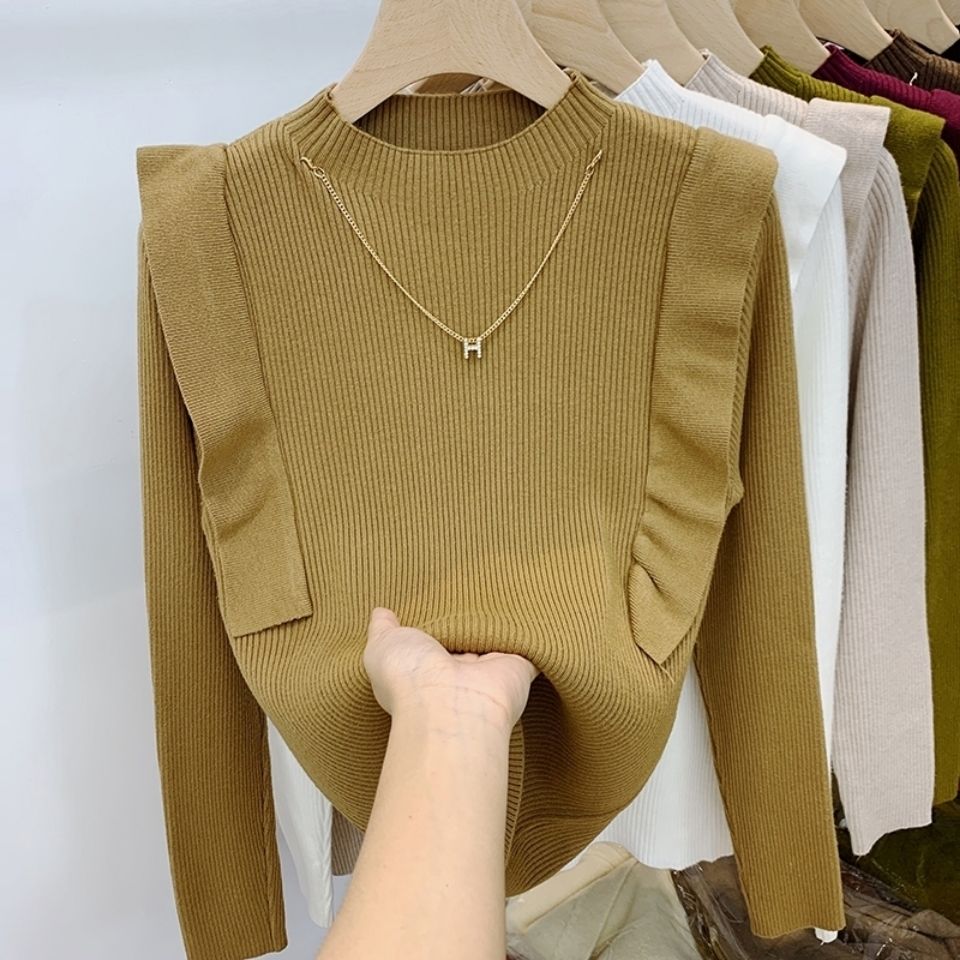 Air knitted sweater women's design sense slim bottoming shirt top 2022 new fashion fashion autumn and winter inner sweater