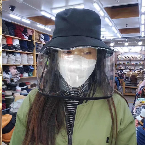 South Korea's new anti epidemic situation, anti foam fisherman hat with mask, anti saliva, anti virus hat for men and women