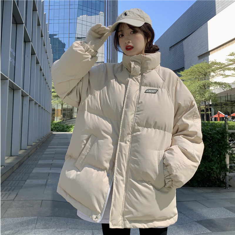 Down cotton jacket for women 2022 new Korean version thickened student coat Klein blue bread jacket ins street style