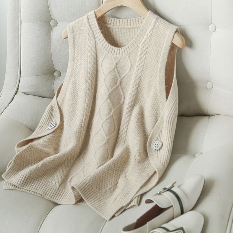 Korean fashion design soft knitted vest women's autumn versatile sweater