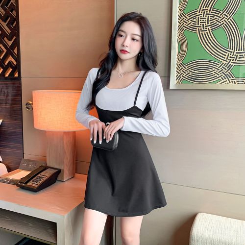 Real shooting of new style celebrity dress light mature style foreign style age reducing goddess fan wanghong two-piece set