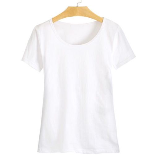 Spring and summer new Korean slim line solid top student short sleeve T-shirt women's fashion