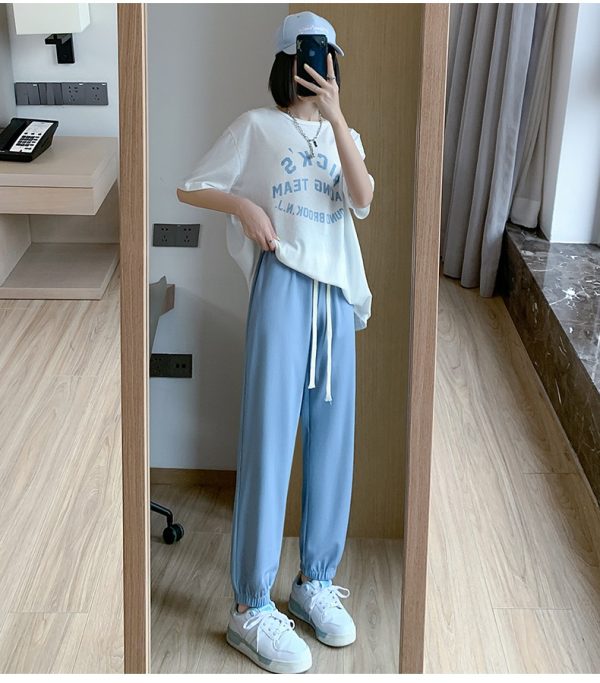 5-color 5-size ice silk sweatpants women's summer thin 2022 new anti mosquito lantern pants loose Leggings
