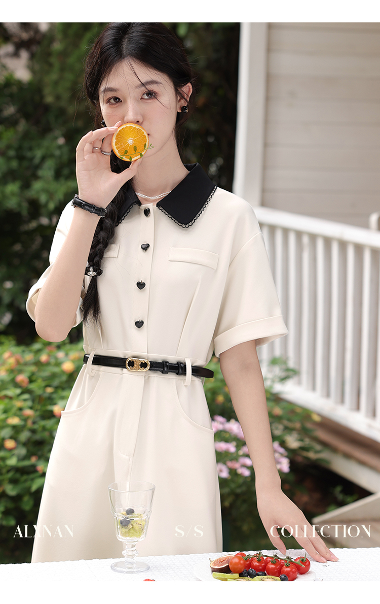 Manchester City Memory French Commuting Waist Dress 2024 New Summer Temperament Skirt Women's Style