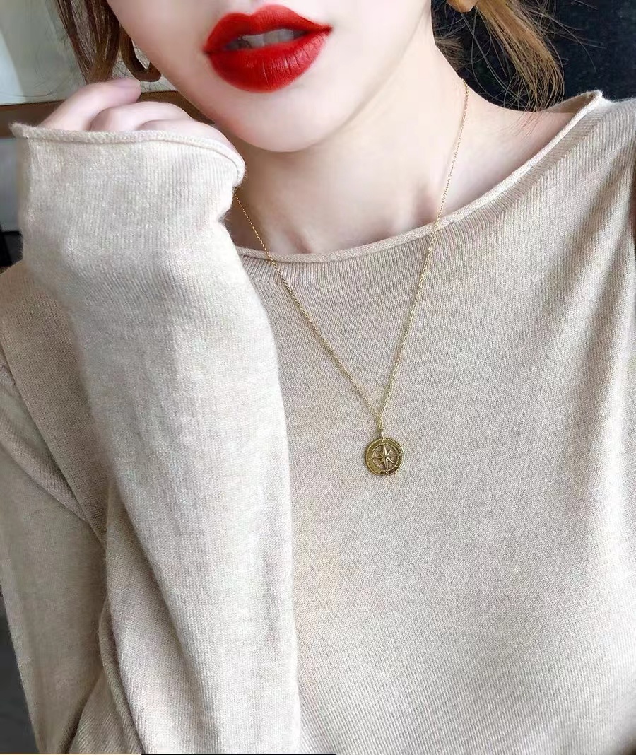 Autumn and winter Korean ins style versatile knitwear bottomed blouse women's blouse outside and inside