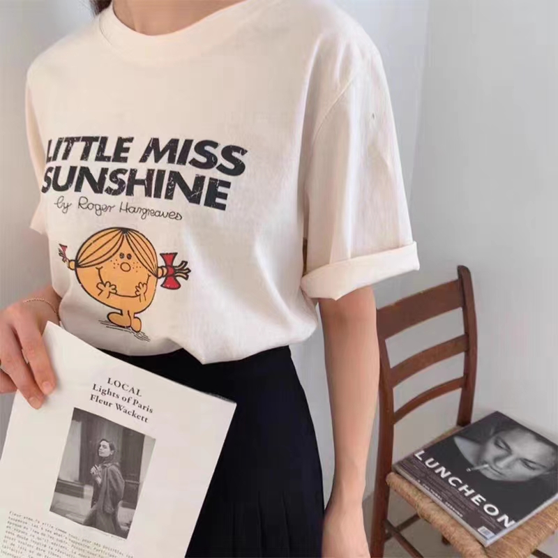 Official picture spring and summer short-sleeved printed T-shirt Four fabrics to choose from Cotton Back collar